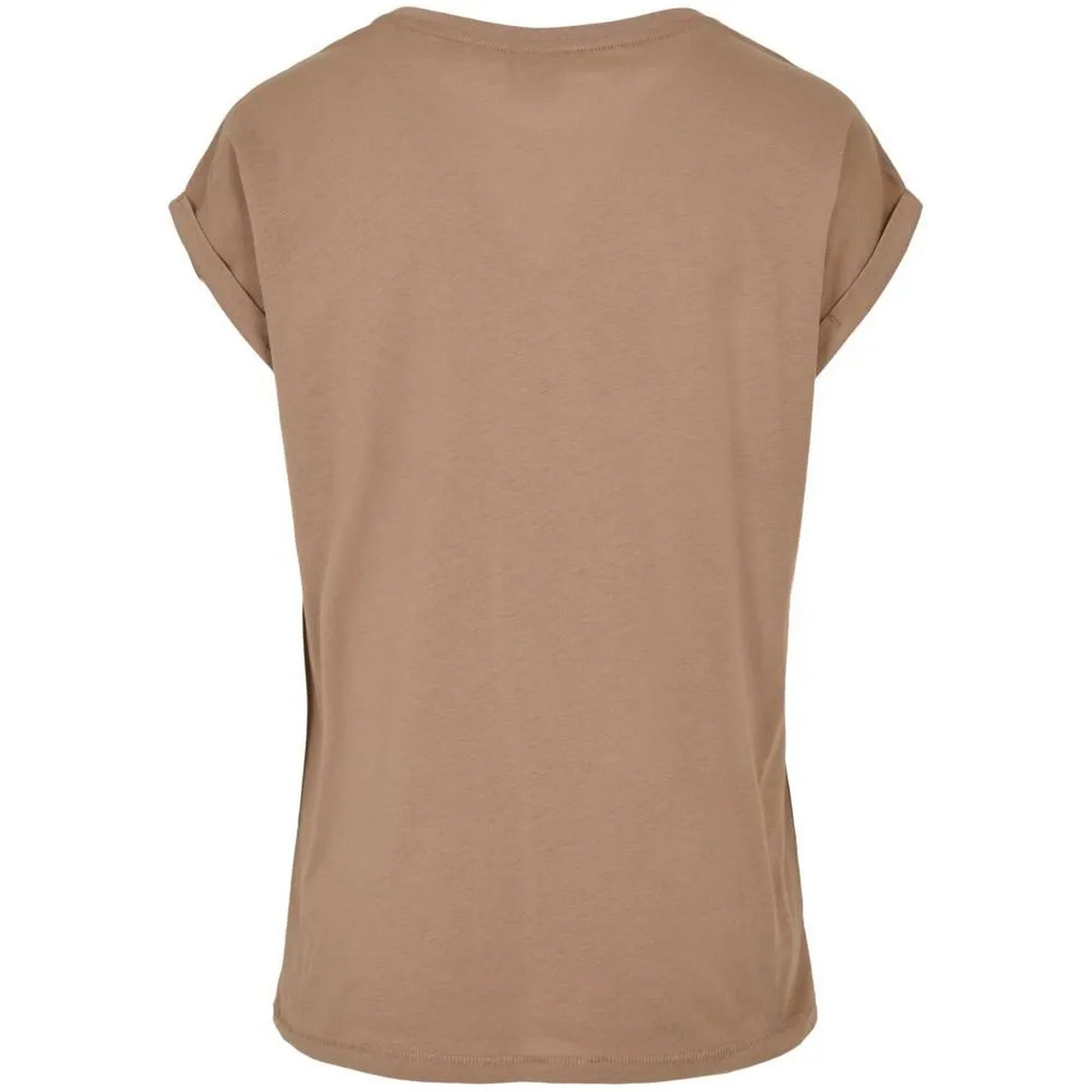 Taupe - Back - Urban Classics Womens-Ladies Extended Shoulder T-Shirt