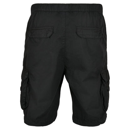 Black - Back - Urban Classics Mens Double Pocket Cargo Shorts