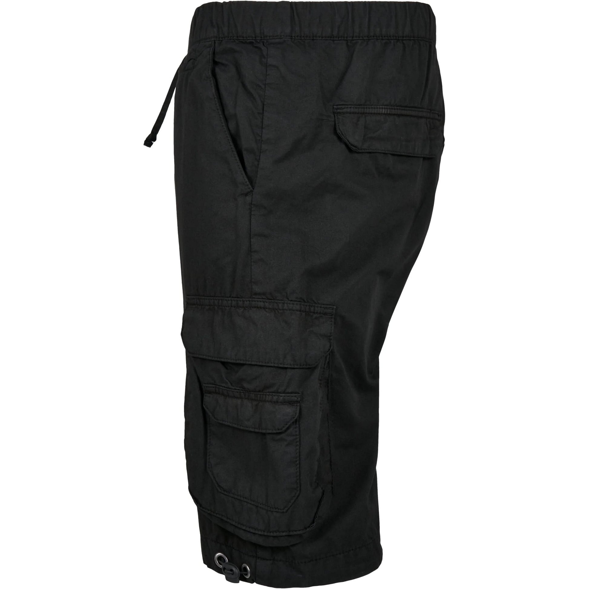 Black - Side - Urban Classics Mens Double Pocket Cargo Shorts