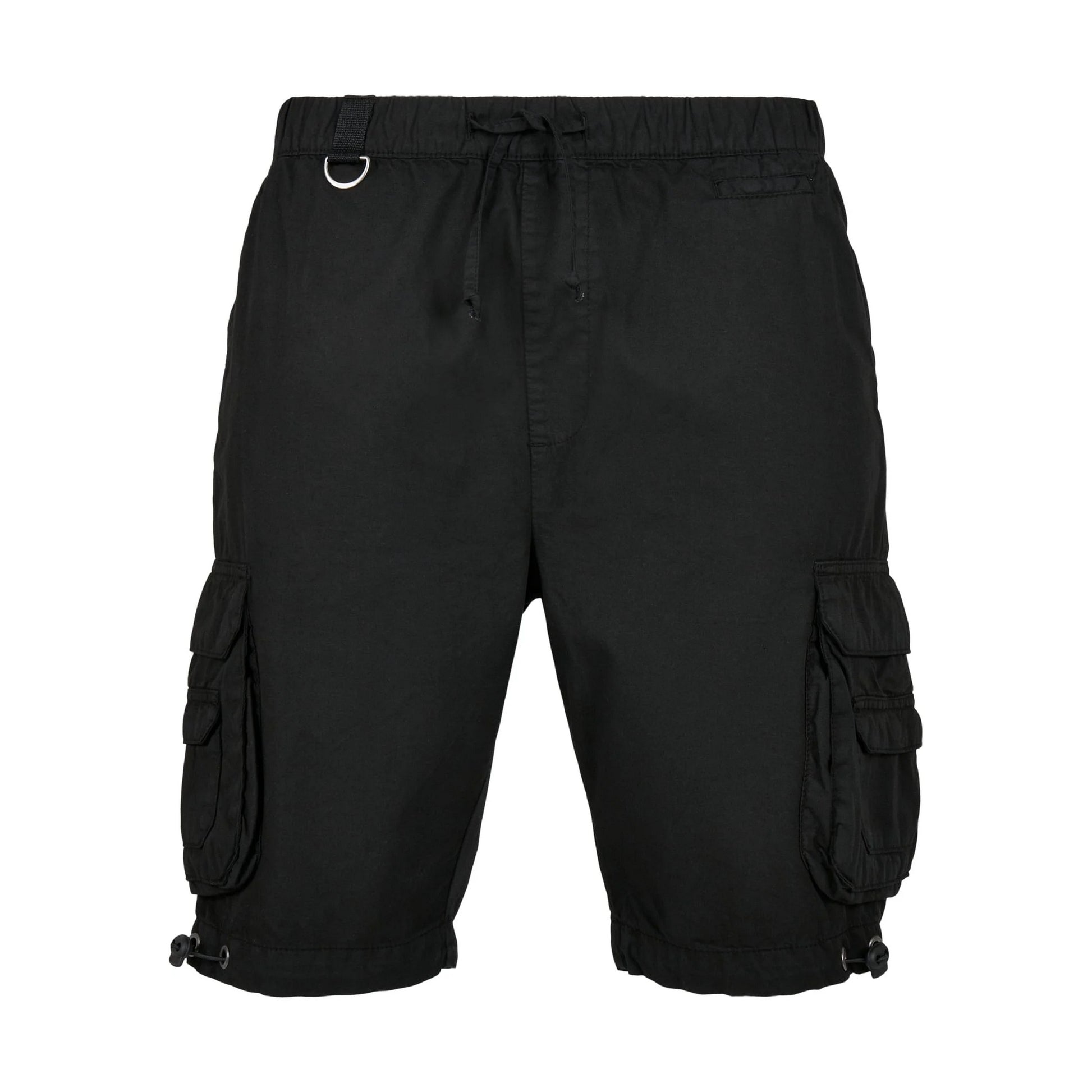 Black - Front - Urban Classics Mens Double Pocket Cargo Shorts