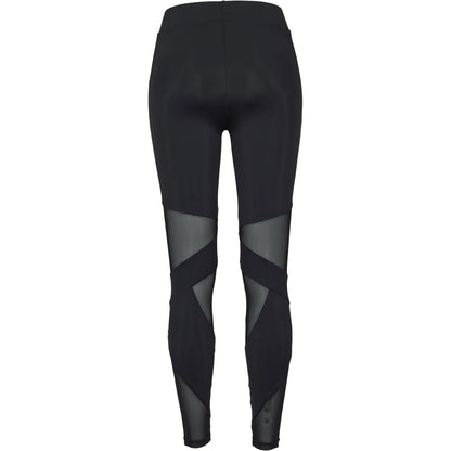 Black - Back - Urban Classics Womens-Ladies Tech Mesh Triangle Leggings