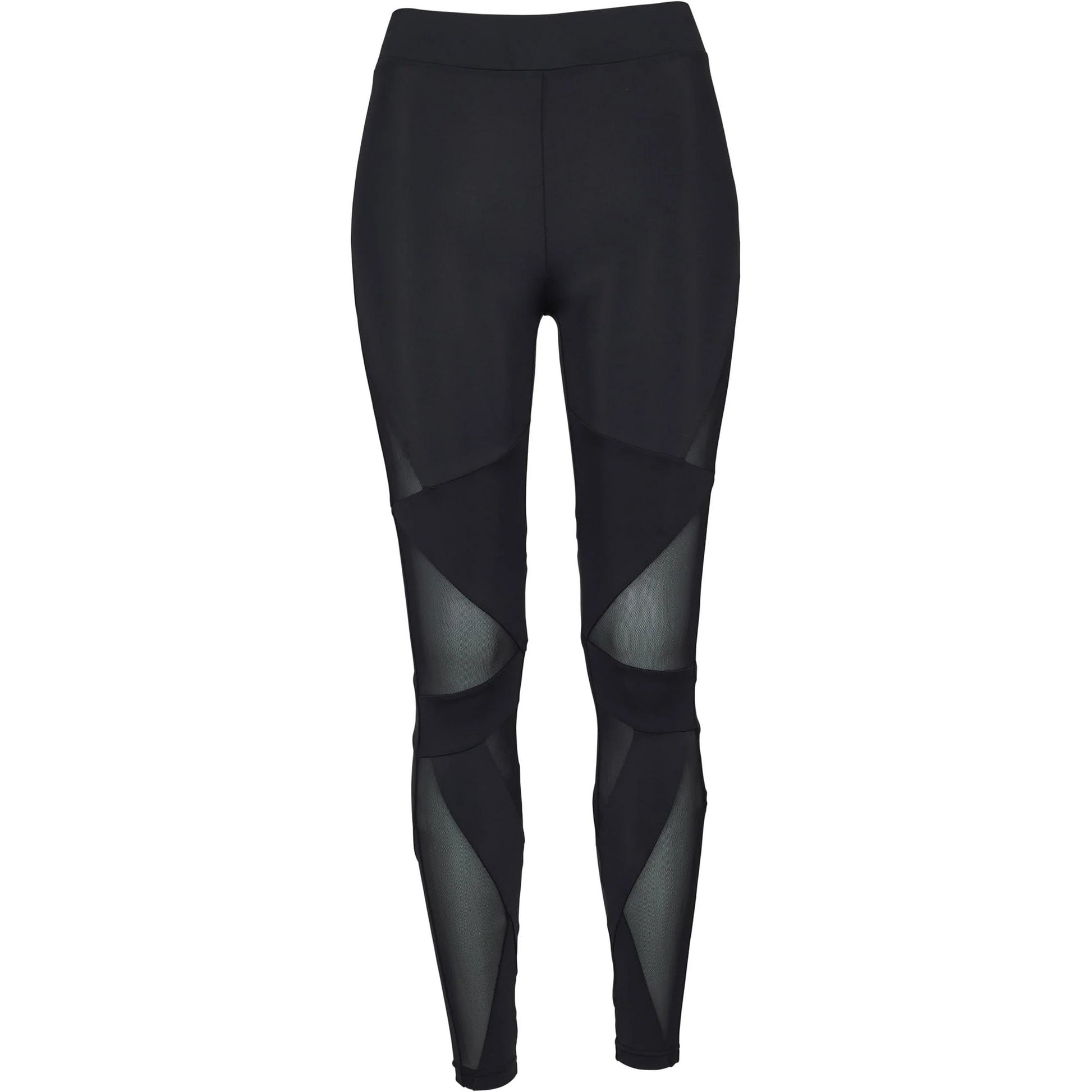 Black - Front - Urban Classics Womens-Ladies Tech Mesh Triangle Leggings