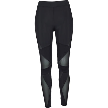 Black - Front - Urban Classics Womens-Ladies Tech Mesh Triangle Leggings