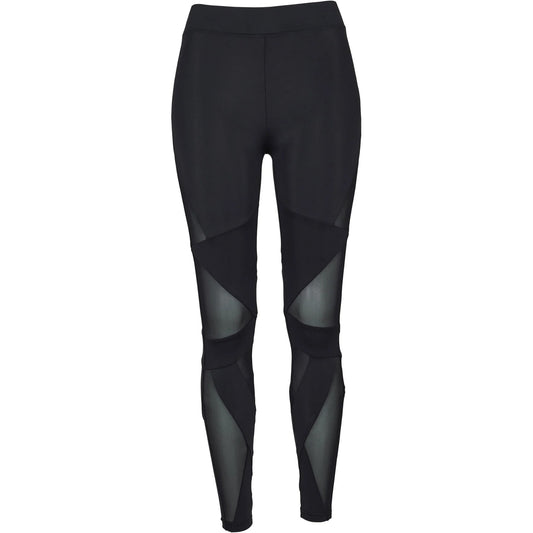 Black - Front - Urban Classics Womens-Ladies Tech Mesh Triangle Leggings