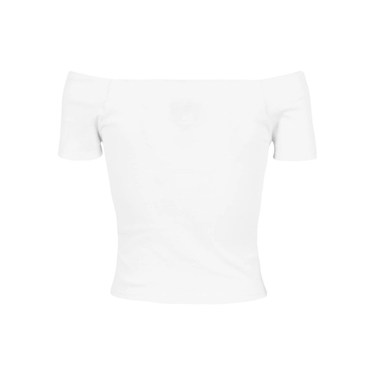 White - Back - Urban Classics Womens-Ladies Ribbed Off Shoulder T-Shirt