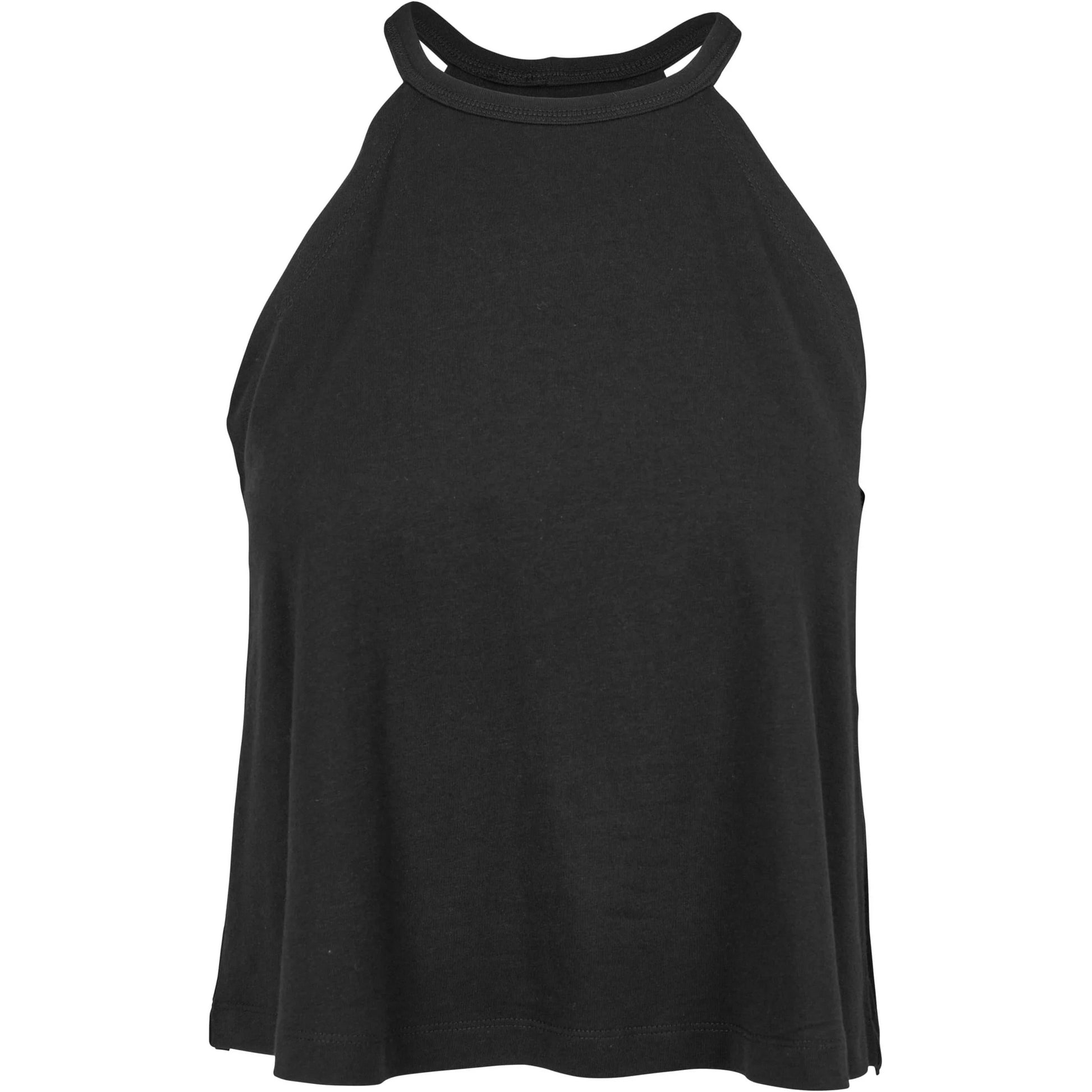 Black - Front - Urban Classics Womens-Ladies Halter Neck Tank Top
