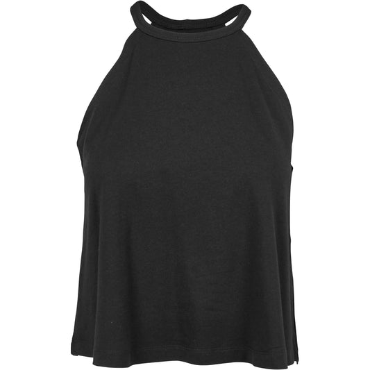 Black - Front - Urban Classics Womens-Ladies Halter Neck Tank Top