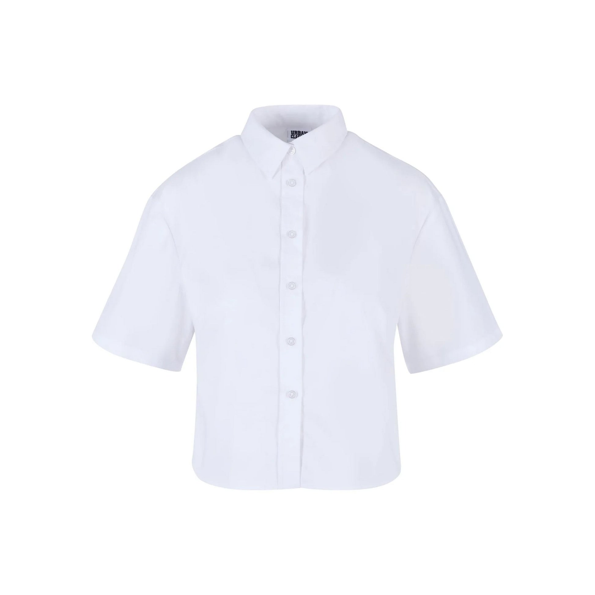 White - Front - Urban Classics Womens-Ladies Oversized Shirt