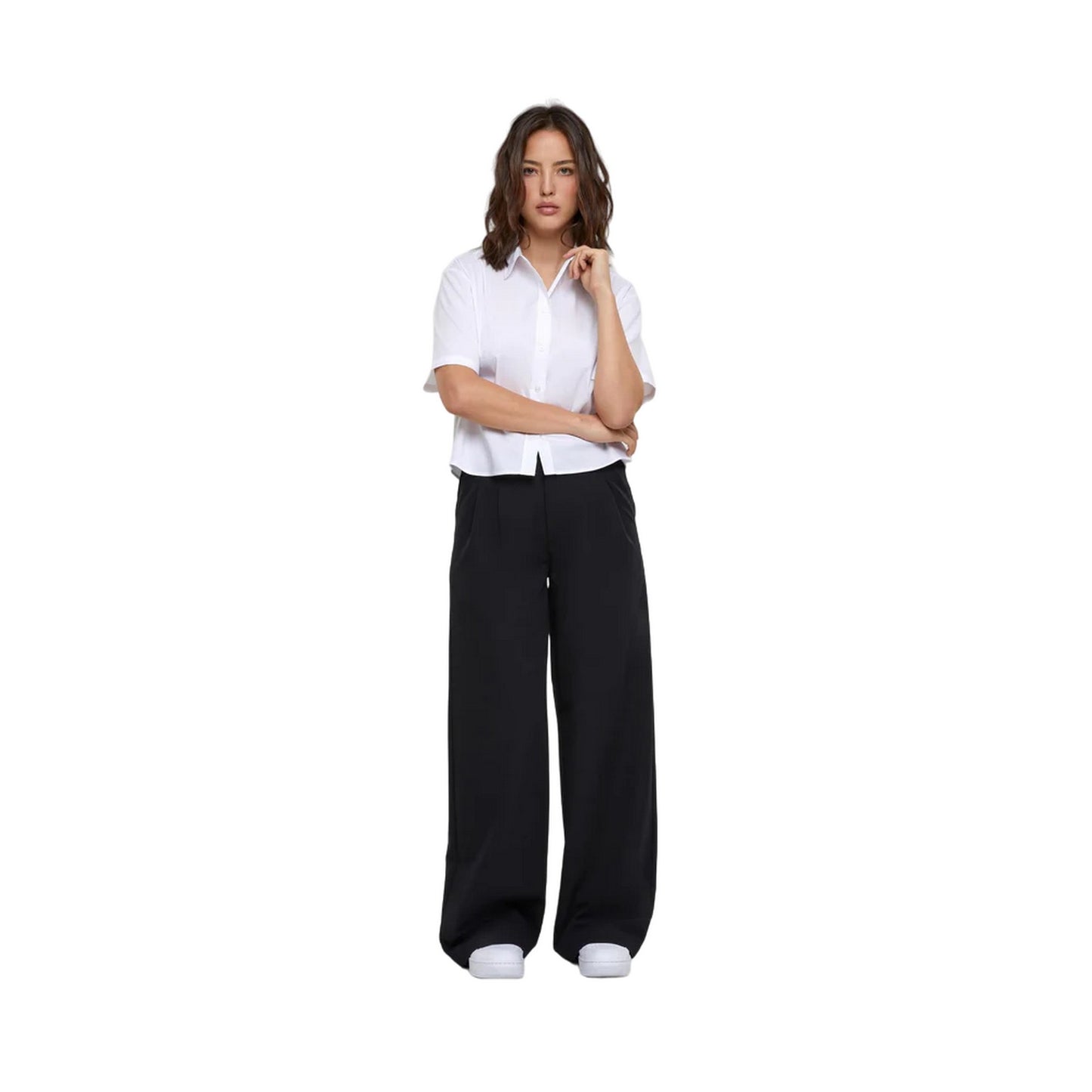 White - Side - Urban Classics Womens-Ladies Oversized Shirt