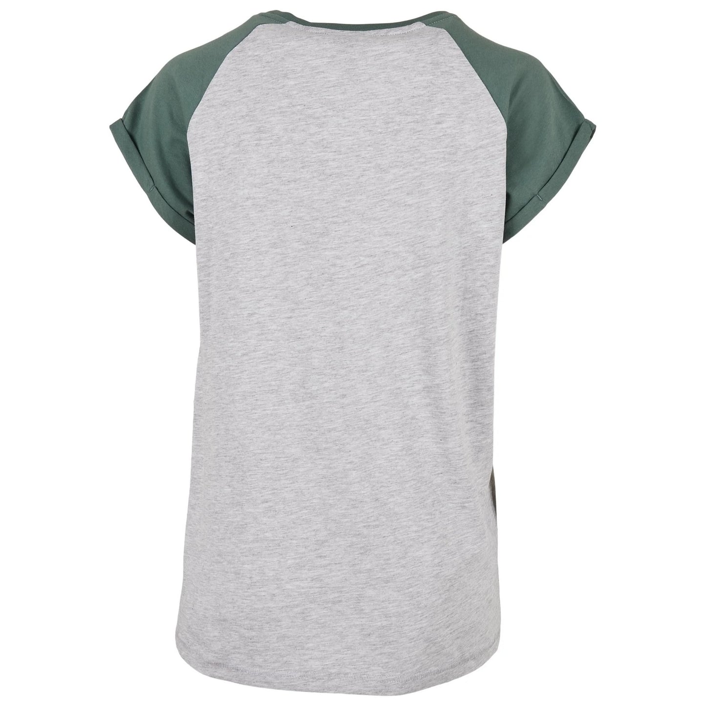 Light Grey-Pale Leaf - Back - Urban Classics Womens-Ladies Contrast Raglan T-Shirt