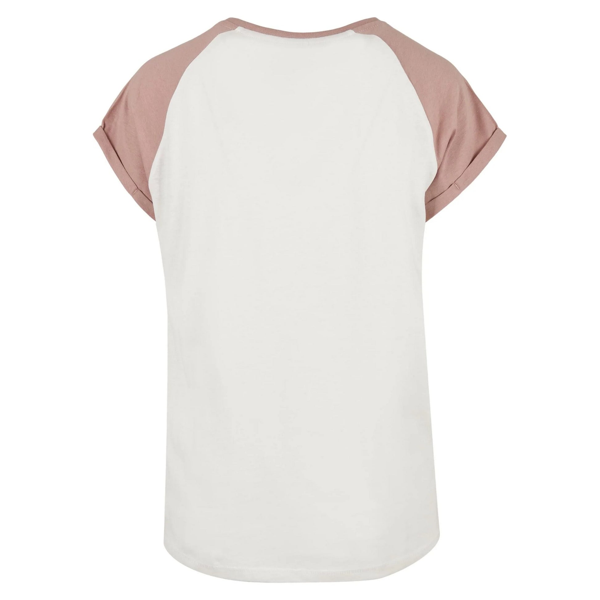 White Sand-Dusk Rose - Back - Urban Classics Womens-Ladies Contrast Raglan T-Shirt
