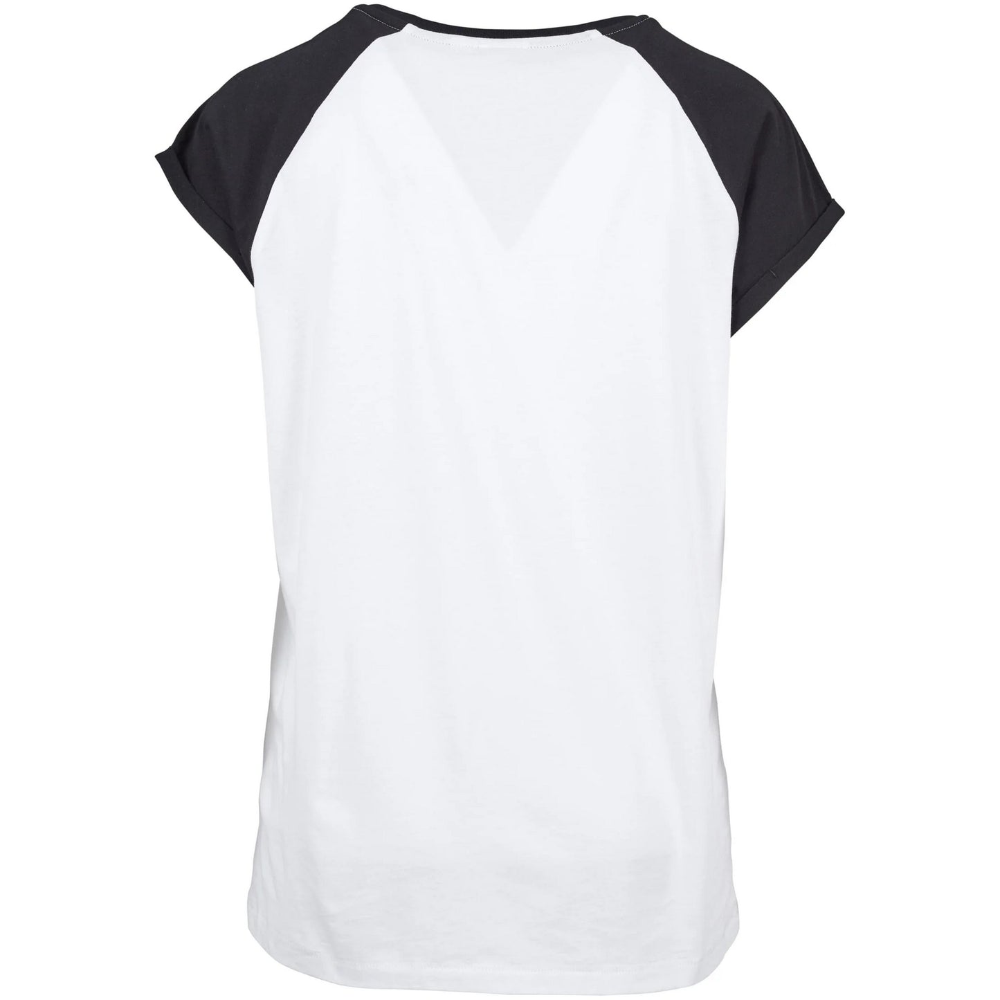 White-Black - Back - Urban Classics Womens-Ladies Contrast Raglan T-Shirt