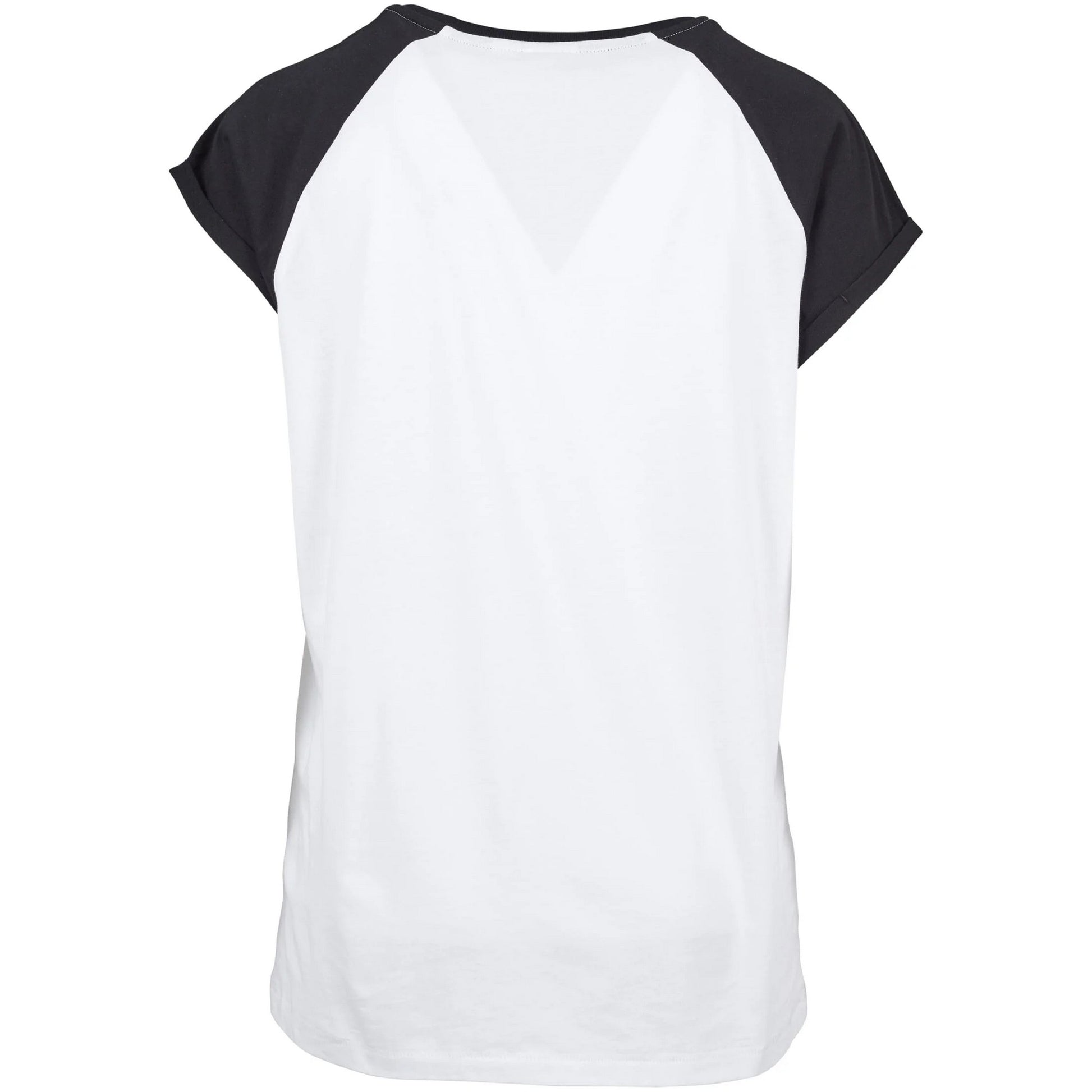 White-Black - Back - Urban Classics Womens-Ladies Contrast Raglan T-Shirt