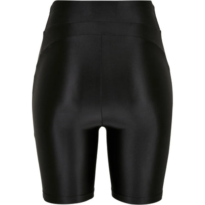 Black - Back - Urban Classics Womens-Ladies Metallic Shiny High Waist Cycling Shorts (Pack of 2)