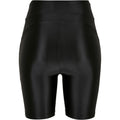 Black - Back - Urban Classics Womens-Ladies Metallic Shiny High Waist Cycling Shorts (Pack of 2)