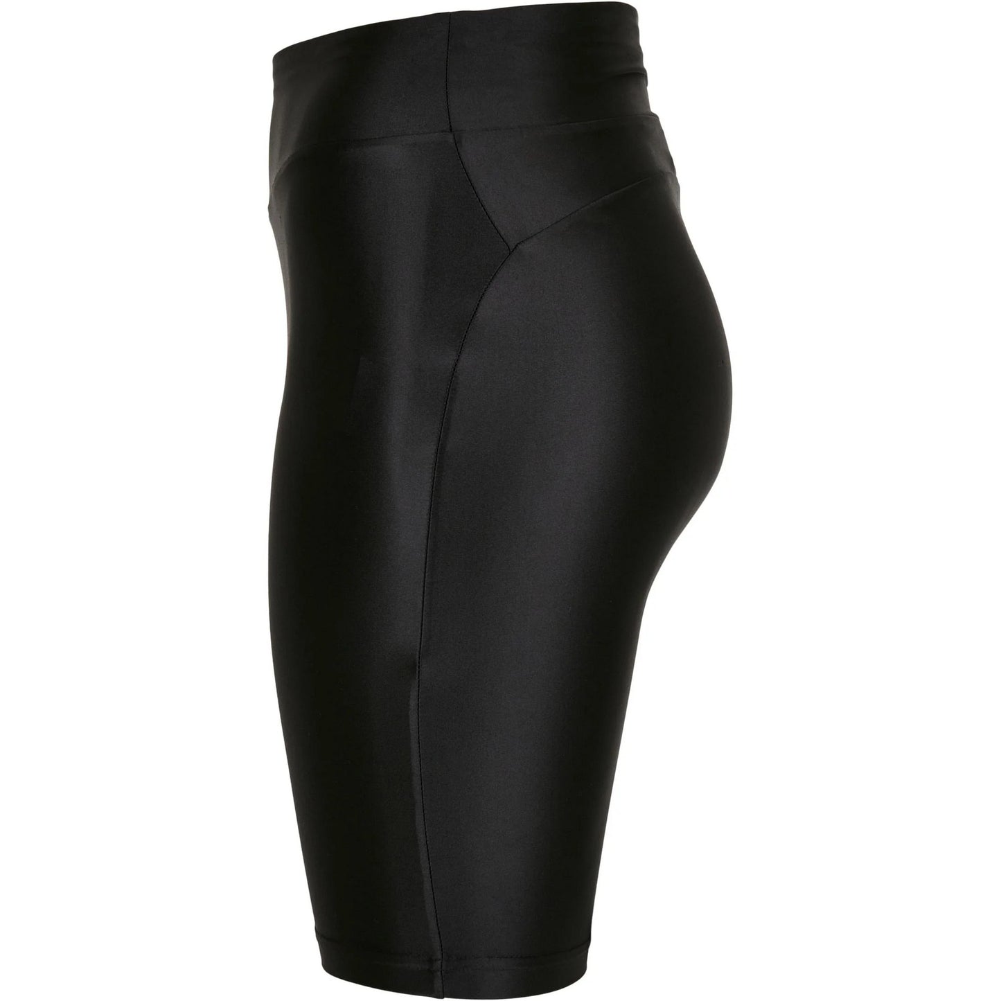 Black - Side - Urban Classics Womens-Ladies Metallic Shiny High Waist Cycling Shorts (Pack of 2)