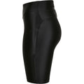 Black - Side - Urban Classics Womens-Ladies Metallic Shiny High Waist Cycling Shorts (Pack of 2)