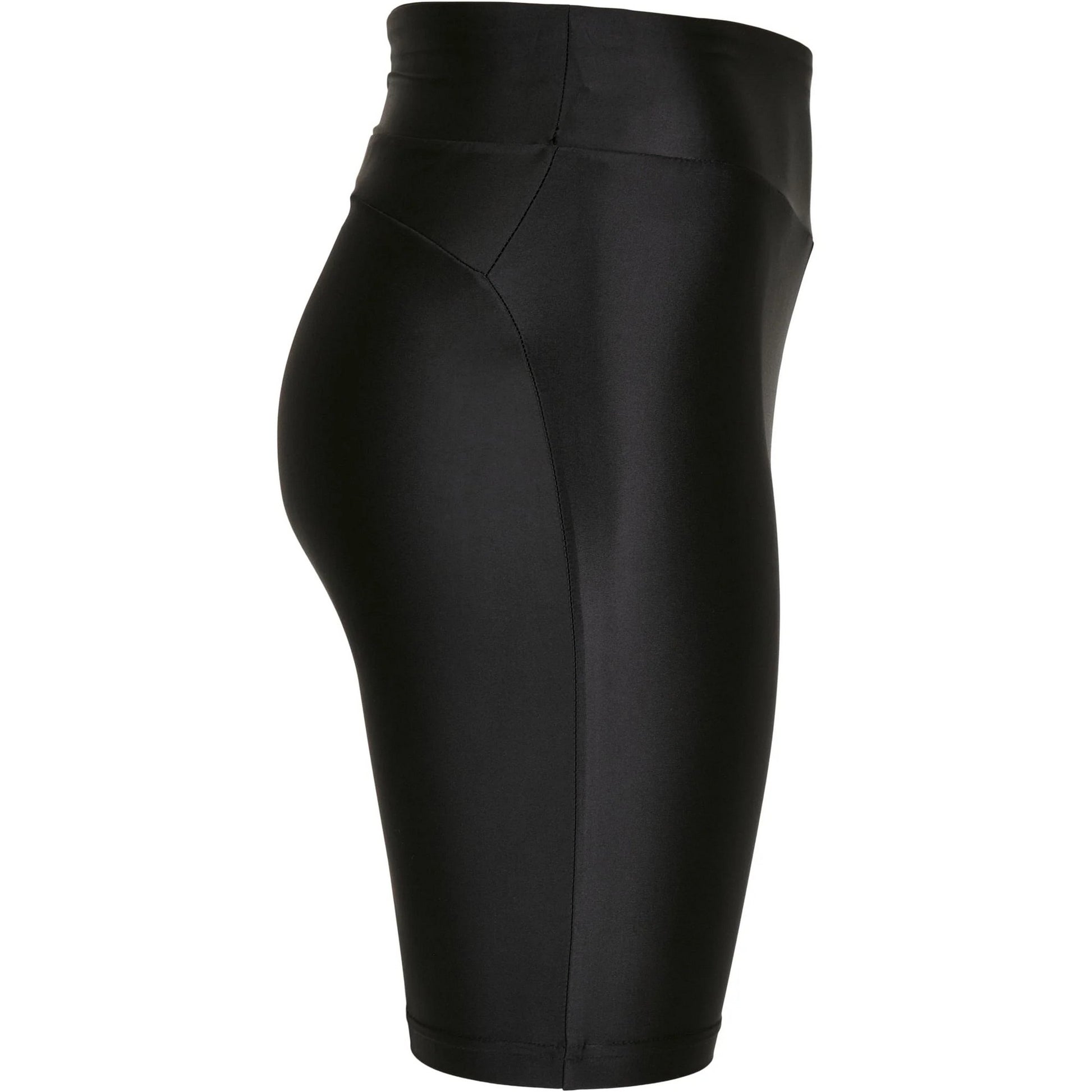 Black - Lifestyle - Urban Classics Womens-Ladies Metallic Shiny High Waist Cycling Shorts (Pack of 2)