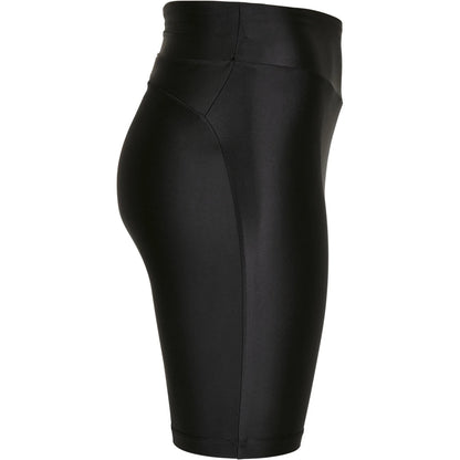 Black - Lifestyle - Urban Classics Womens-Ladies Metallic Shiny High Waist Cycling Shorts (Pack of 2)