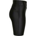 Black - Lifestyle - Urban Classics Womens-Ladies Metallic Shiny High Waist Cycling Shorts (Pack of 2)