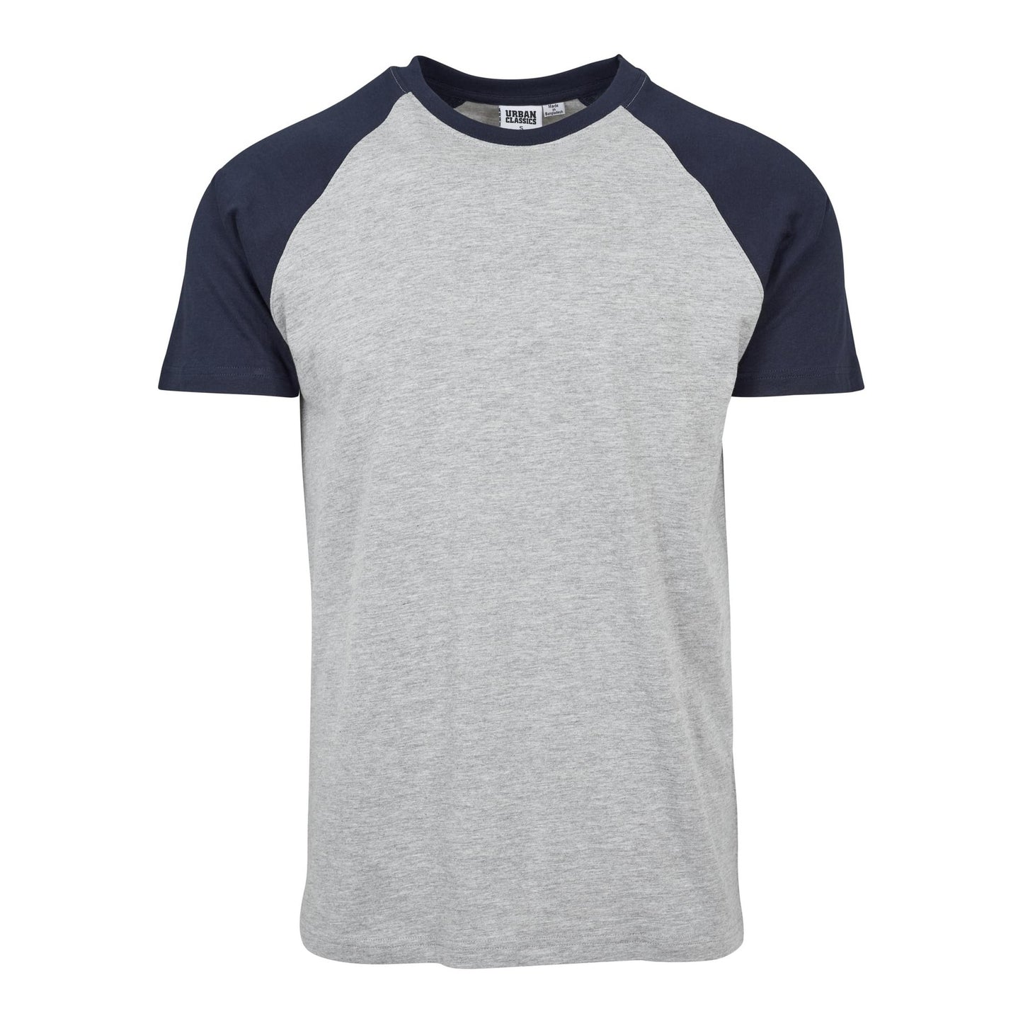 Grey-Navy - Front - Urban Classics Mens Contrast Raglan T-Shirt