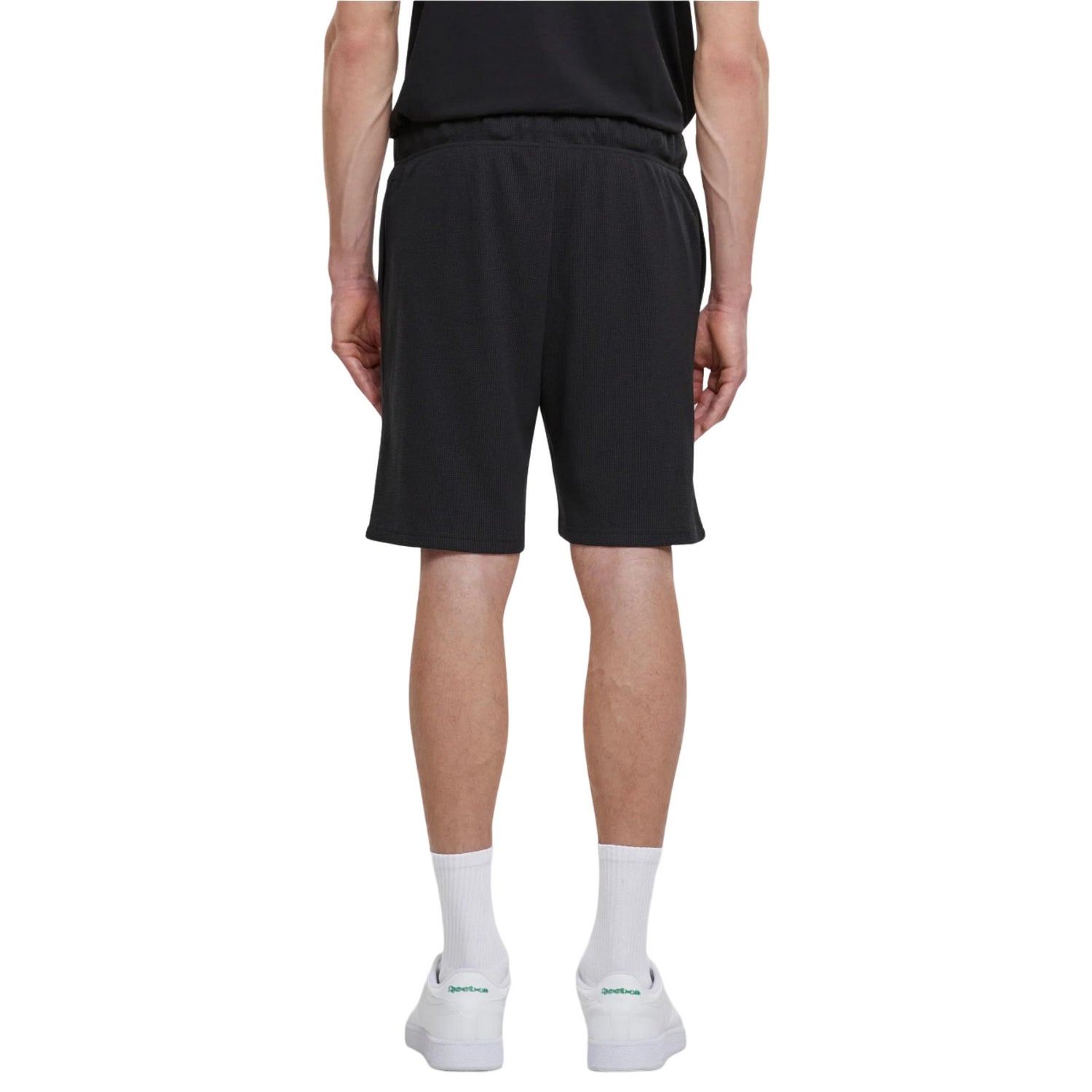Black - Back - Urban Classics Mens Waffle Sweat Shorts