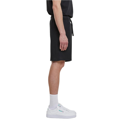 Black - Side - Urban Classics Mens Waffle Sweat Shorts