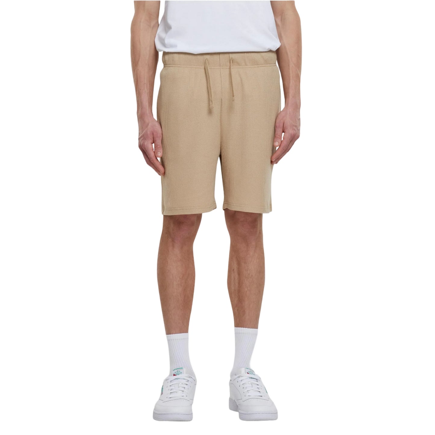 Union Beige - Front - Urban Classics Mens Waffle Sweat Shorts