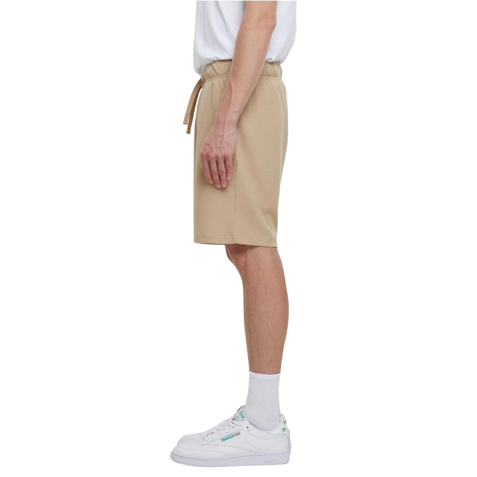 Union Beige - Side - Urban Classics Mens Waffle Sweat Shorts