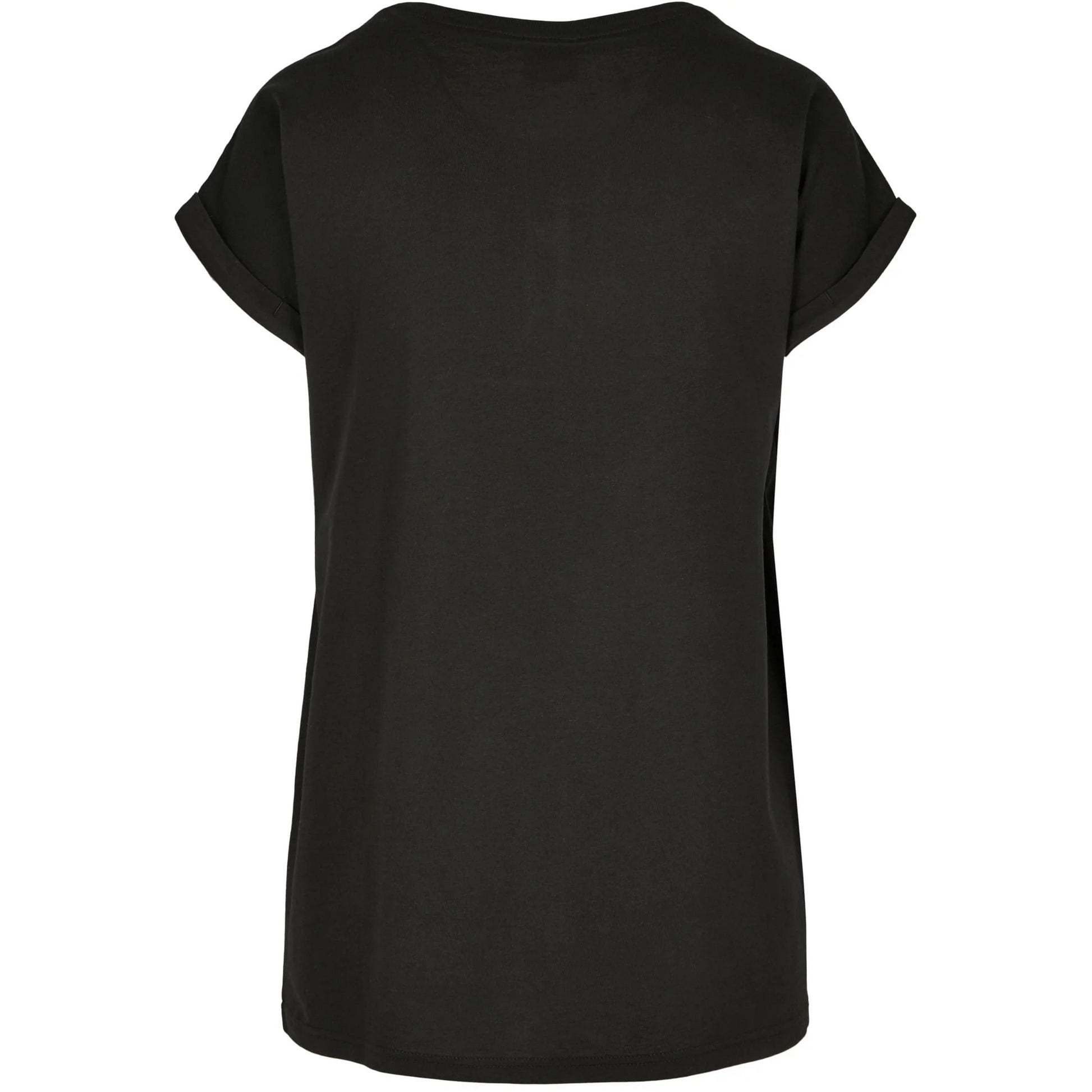 Black - Back - Urban Classics Womens-Ladies Organic Cotton Extended Shoulder T-Shirt