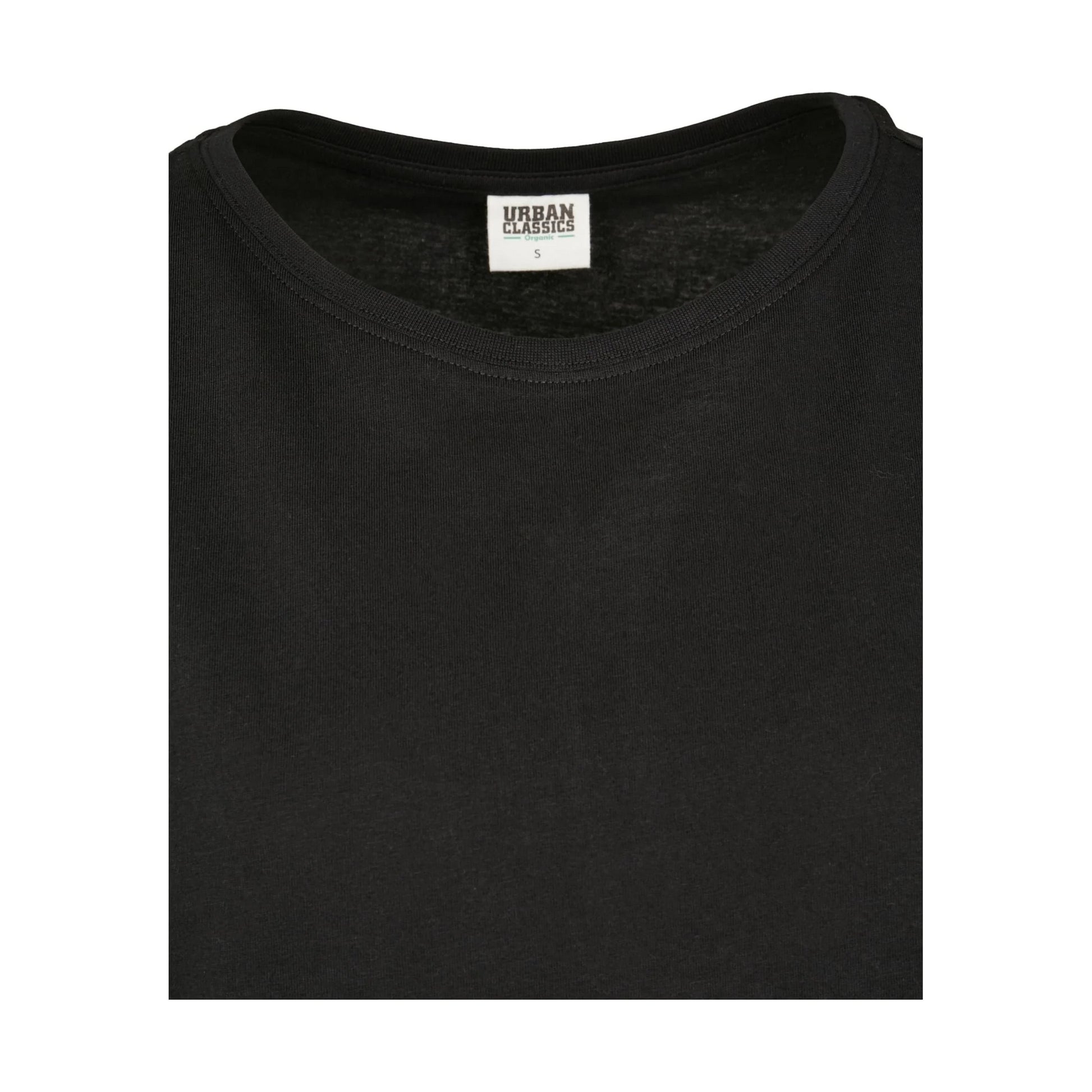 Black - Side - Urban Classics Womens-Ladies Organic Cotton Extended Shoulder T-Shirt