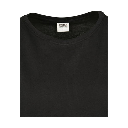 Black - Side - Urban Classics Womens-Ladies Organic Cotton Extended Shoulder T-Shirt