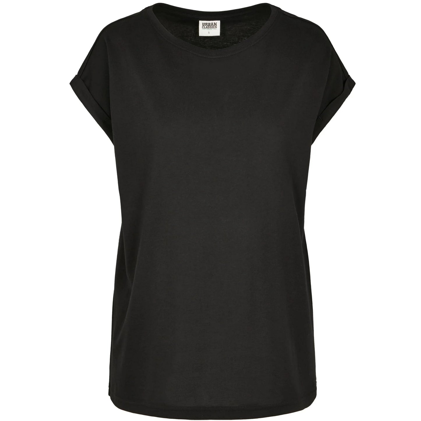 Black - Front - Urban Classics Womens-Ladies Organic Cotton Extended Shoulder T-Shirt