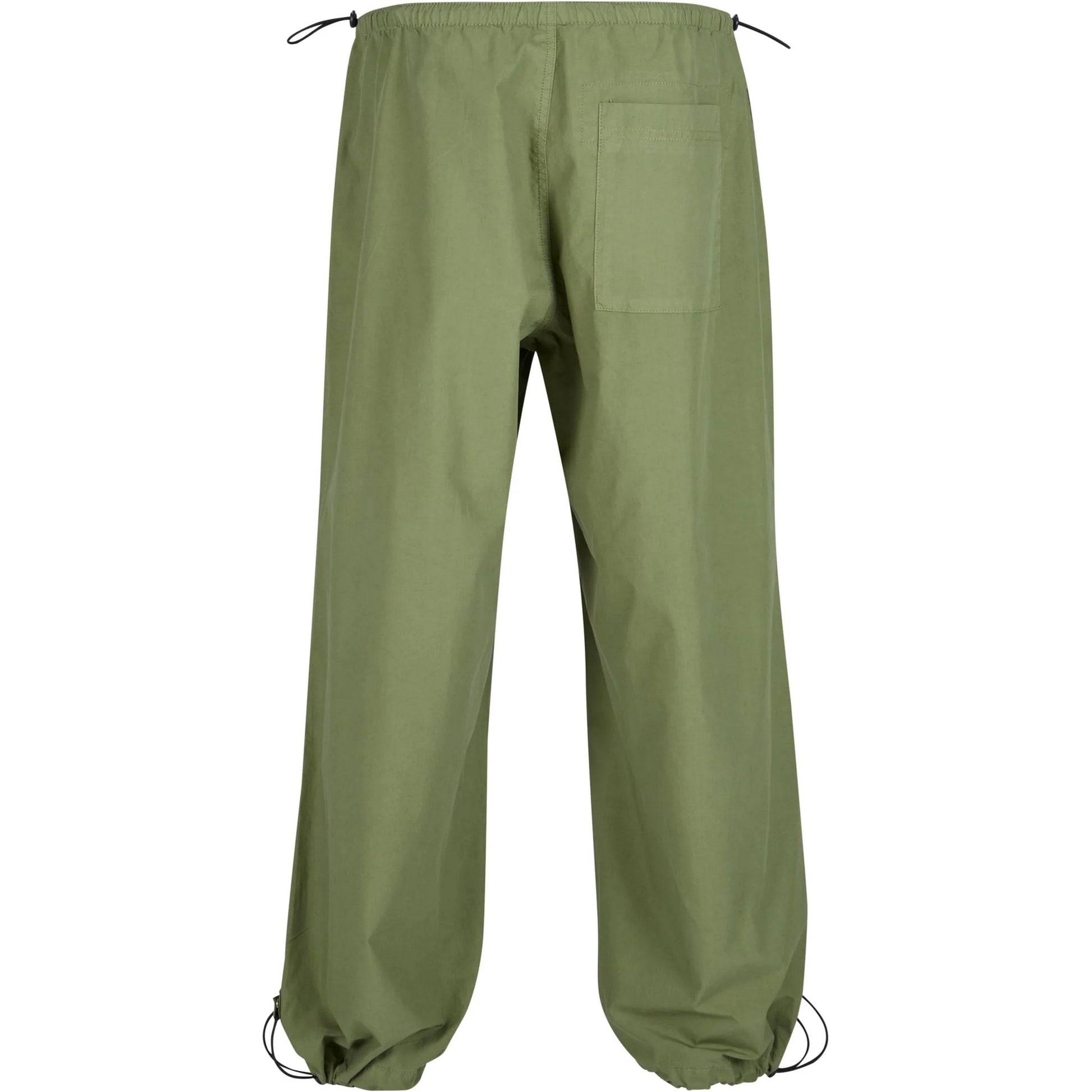New Olive - Back - Urban Classics Mens Poplin Parachute Trousers