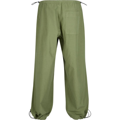 New Olive - Back - Urban Classics Mens Poplin Parachute Trousers
