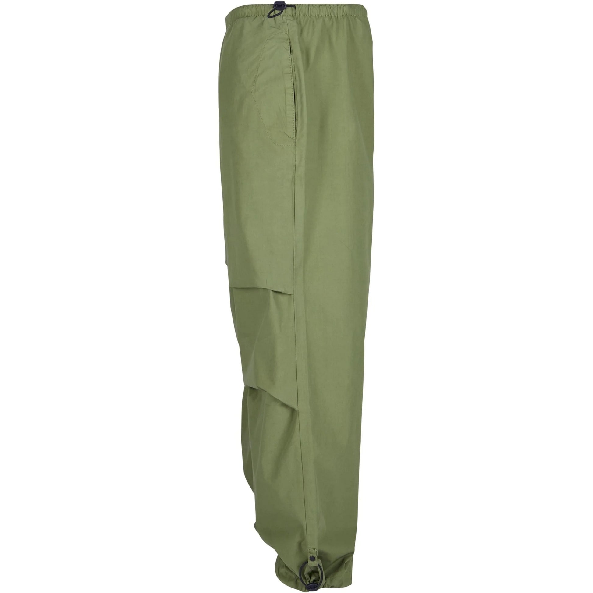 New Olive - Side - Urban Classics Mens Poplin Parachute Trousers