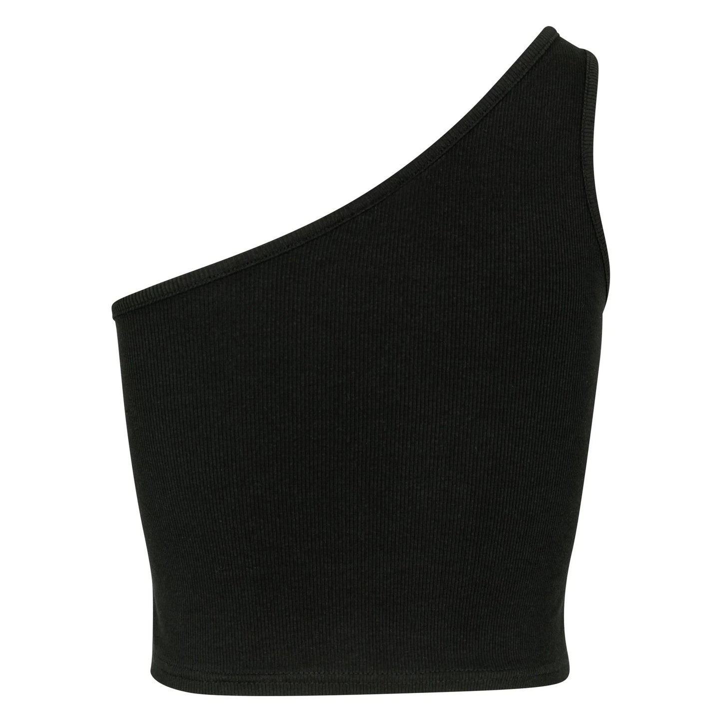 Black - Back - Urban Classics Womens-Ladies Asymmetric Cropped Top