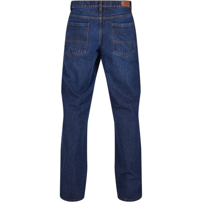 New Dark Blue Washed - Back - Urban Classics Mens Heavyweight Straight Jeans