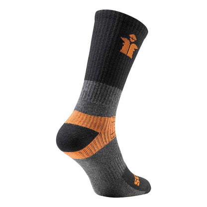 Black-Grey-Orange - Back - Scruffs Unisex Adult Trade Socks (Pack of 3)