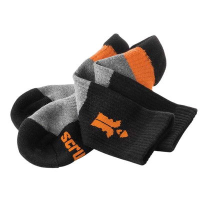 Black-Grey-Orange - Side - Scruffs Unisex Adult Trade Socks (Pack of 3)