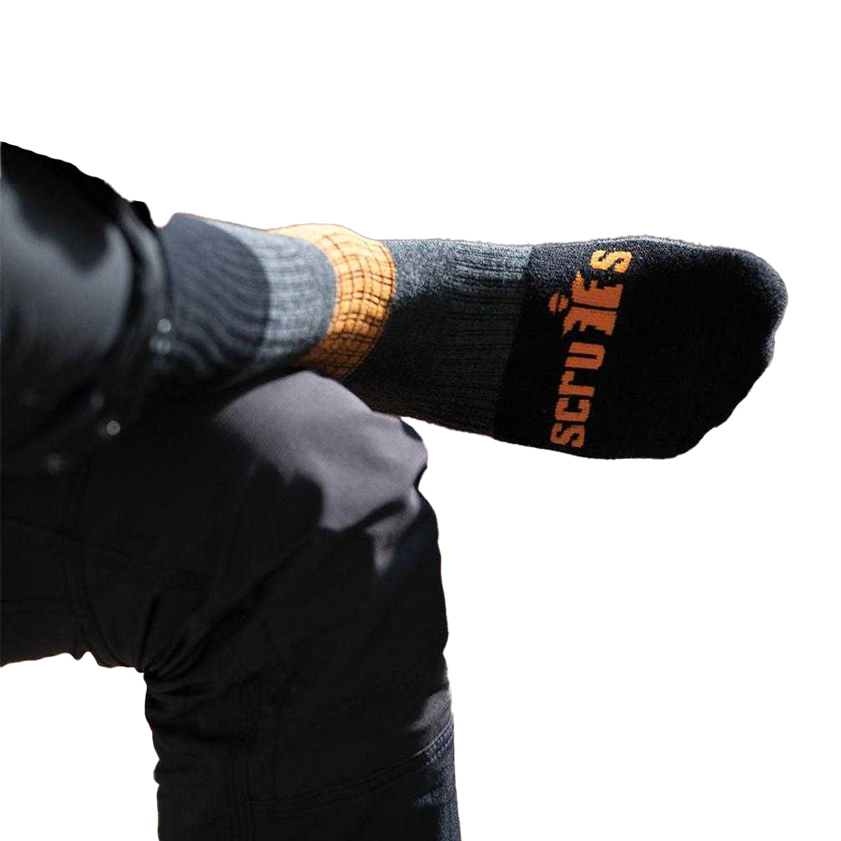 Black-Grey-Orange - Lifestyle - Scruffs Unisex Adult Trade Socks (Pack of 3)