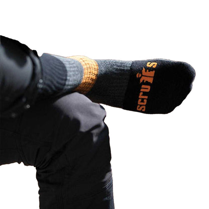 Black-Grey-Orange - Lifestyle - Scruffs Unisex Adult Trade Socks (Pack of 3)