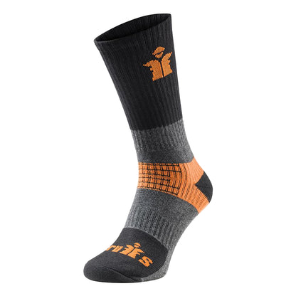Black-Grey-Orange - Front - Scruffs Unisex Adult Trade Socks (Pack of 3)