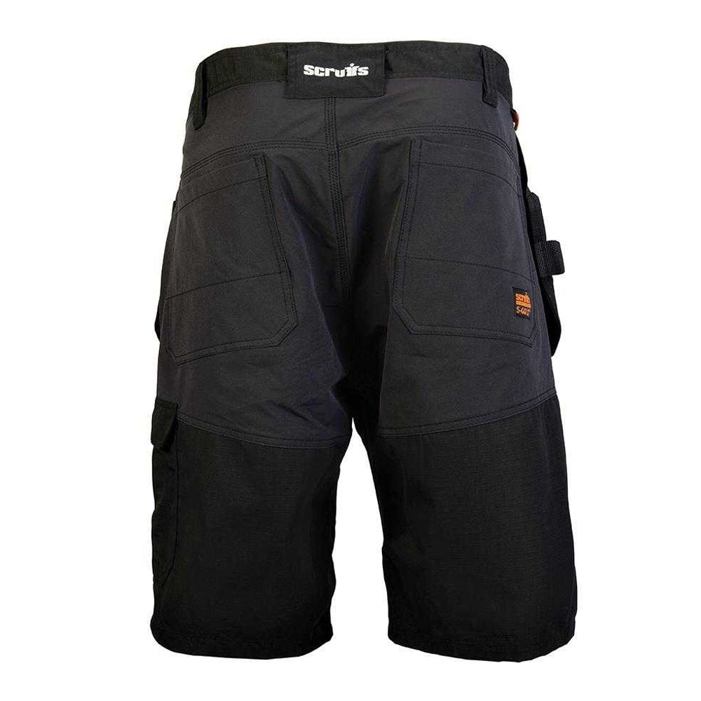 Black - Back - Scruffs Mens Trade Flex Holster Pocket Shorts