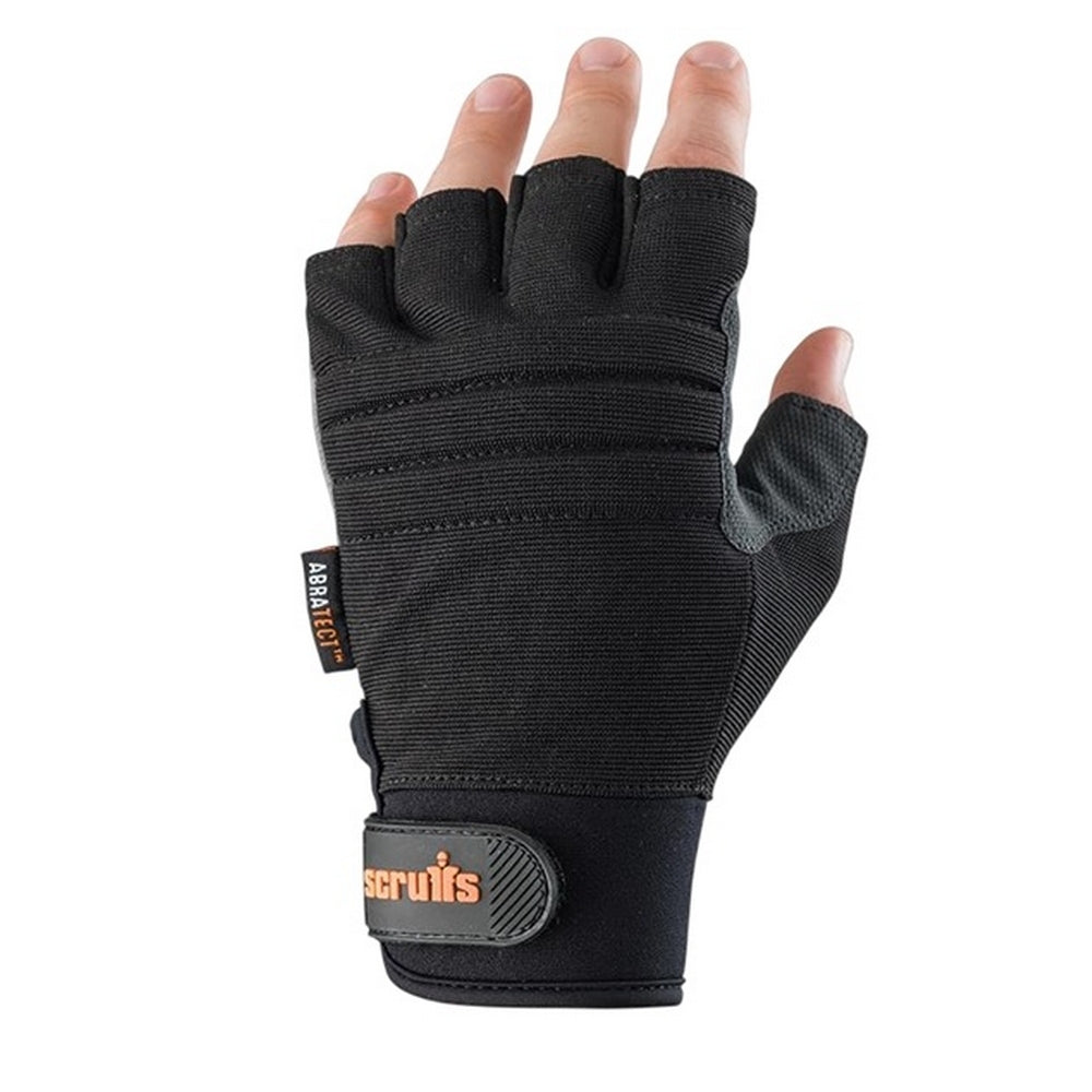 Black-Grey - Front - Scruffs Trade Fingerless Gloves