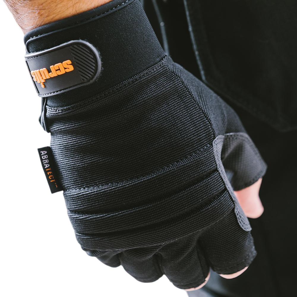 Black-Grey - Side - Scruffs Trade Fingerless Gloves