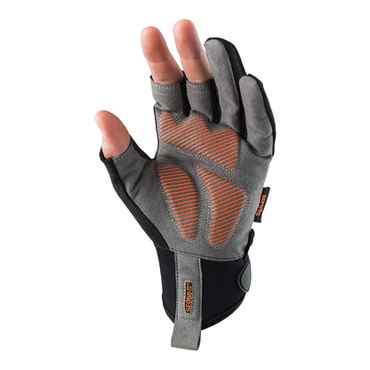 Black-Grey - Back - Scruffs Trade Precision Fingerless Gloves