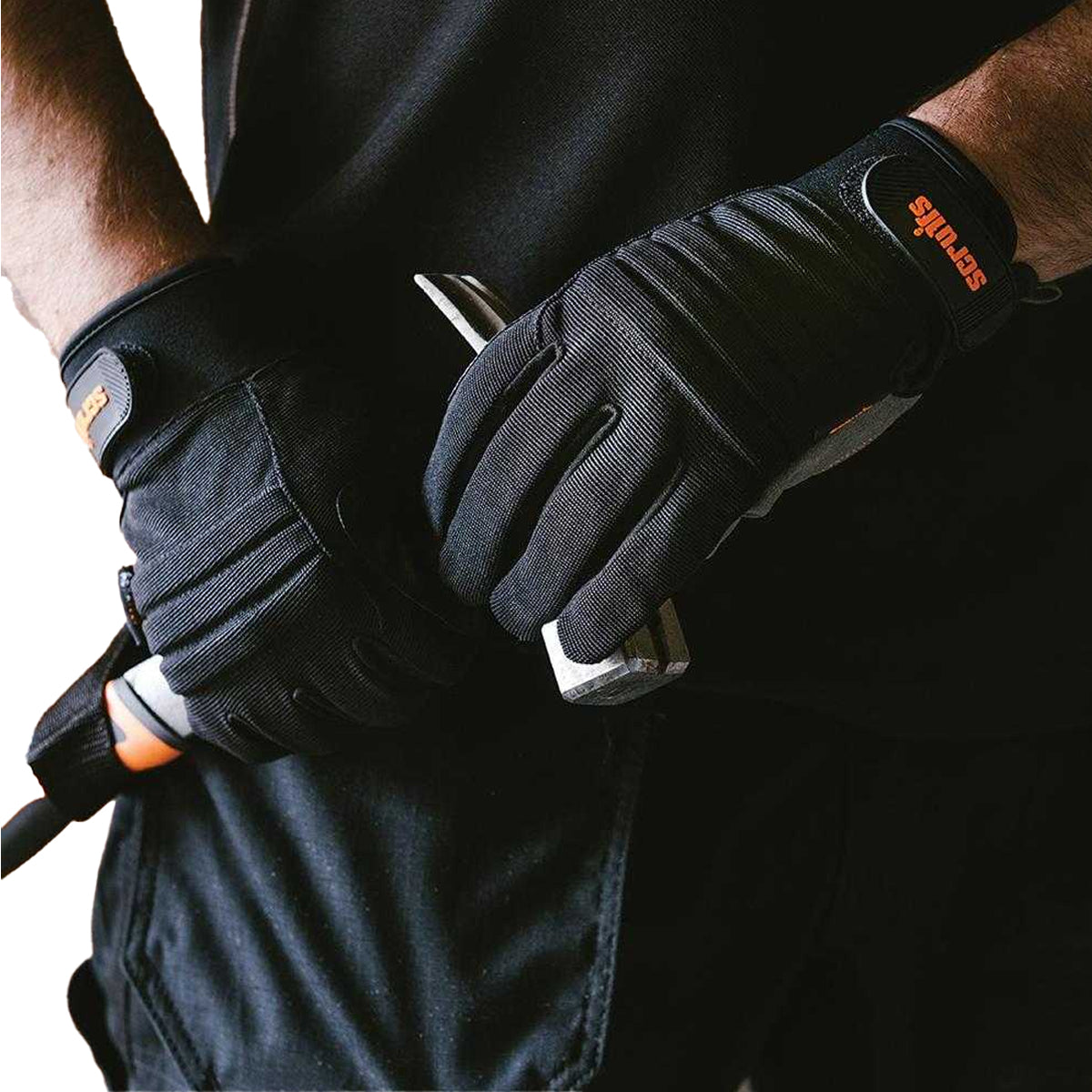 Black - Side - Scruffs Trade Work Safety Gloves