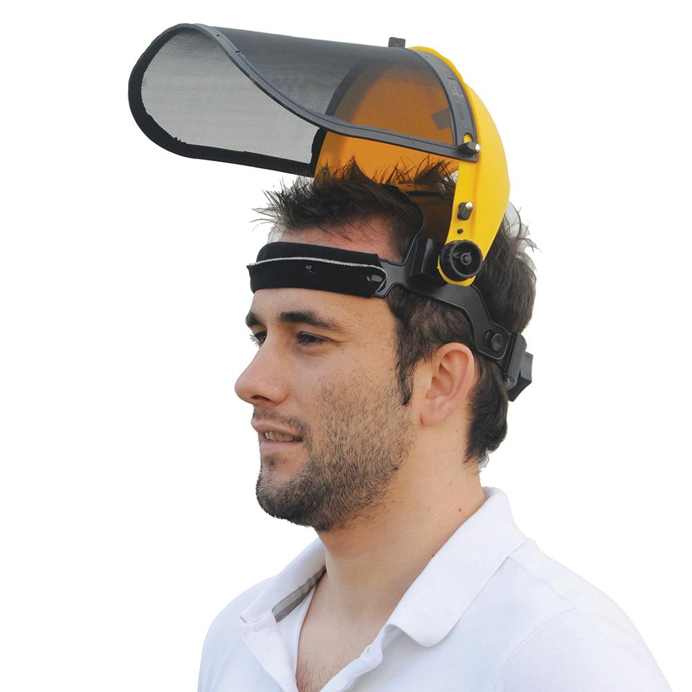 Yellow-Black - Back - Silverline Mesh Safety Face Shield