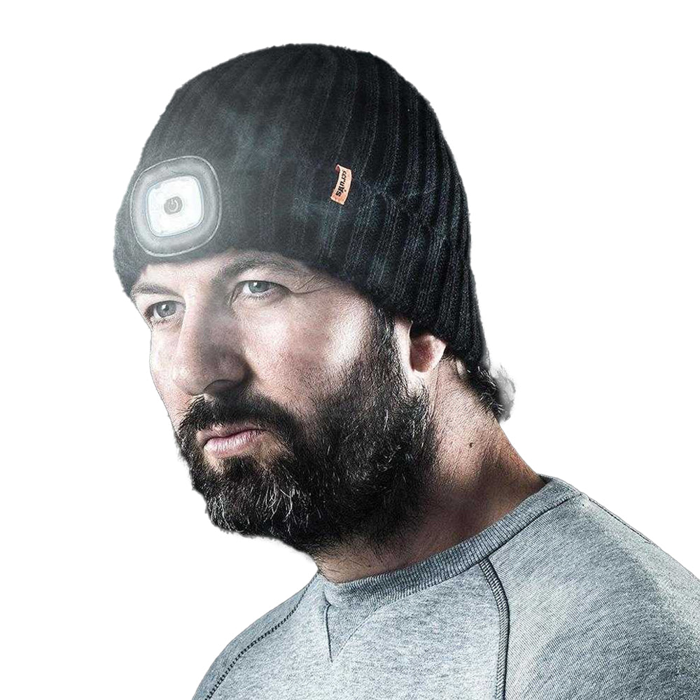 Black - Back - Scruffs Unisex Adult Knitted LED Light Beanie